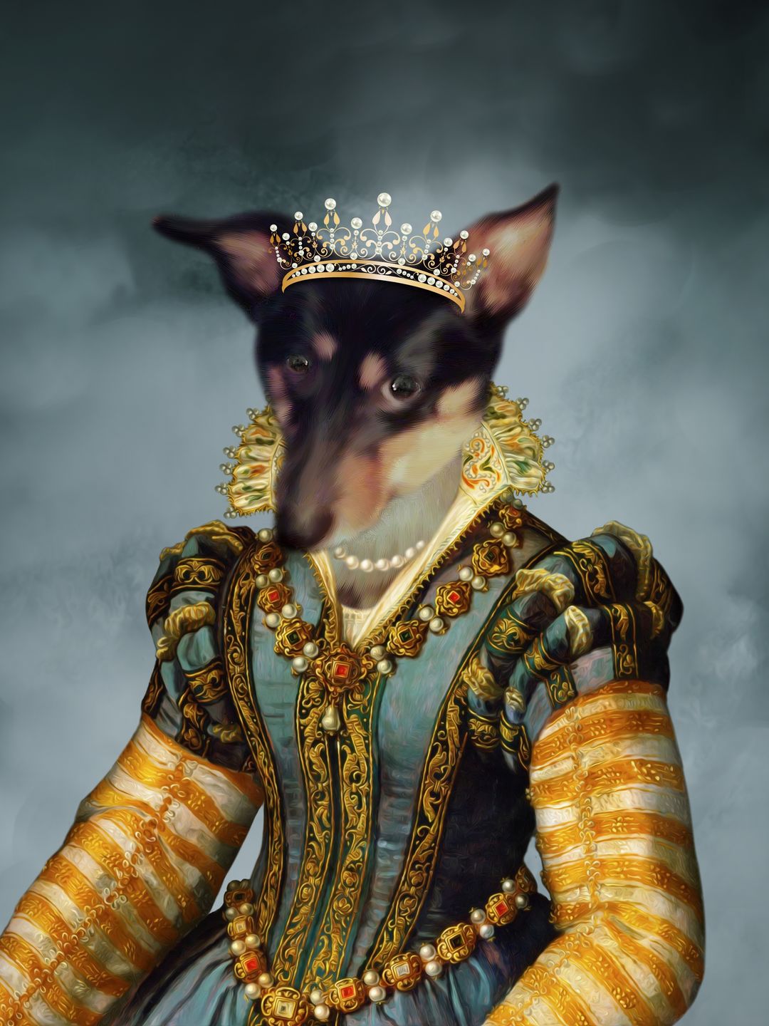 Customer photo review of The Pearl Princess: Custom Pet Portrait