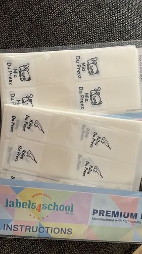 Customer photo review of Wrap-around Pencil & Pen Labels