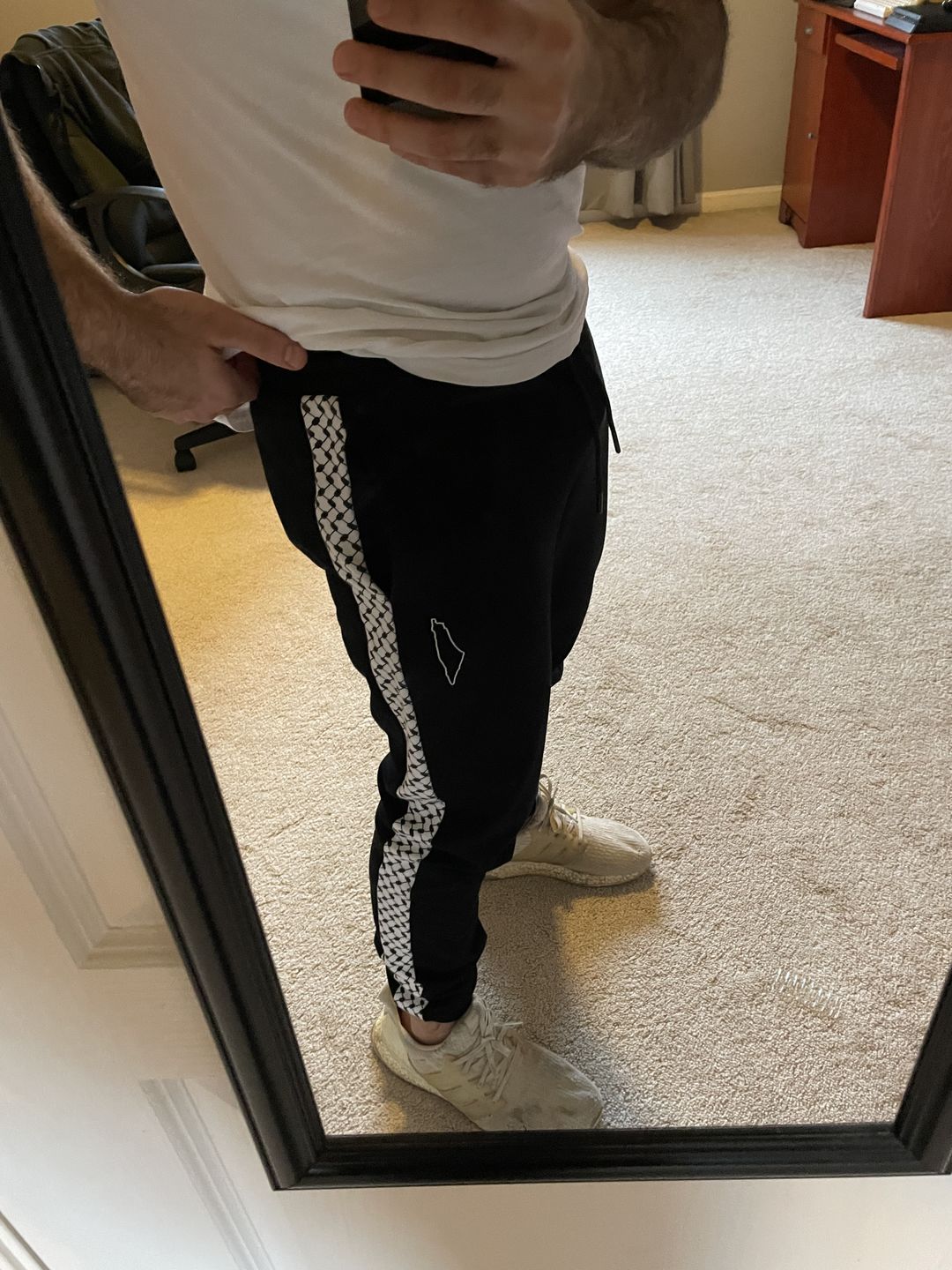 Customer photo review of BLACK KUFIYA JOGGERS