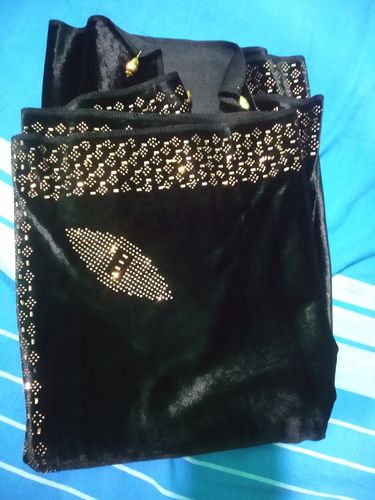 Customer photo review of Pashtush Womens Soft Velvet Stole, Embellished With Shimmery Crystal Work, Black