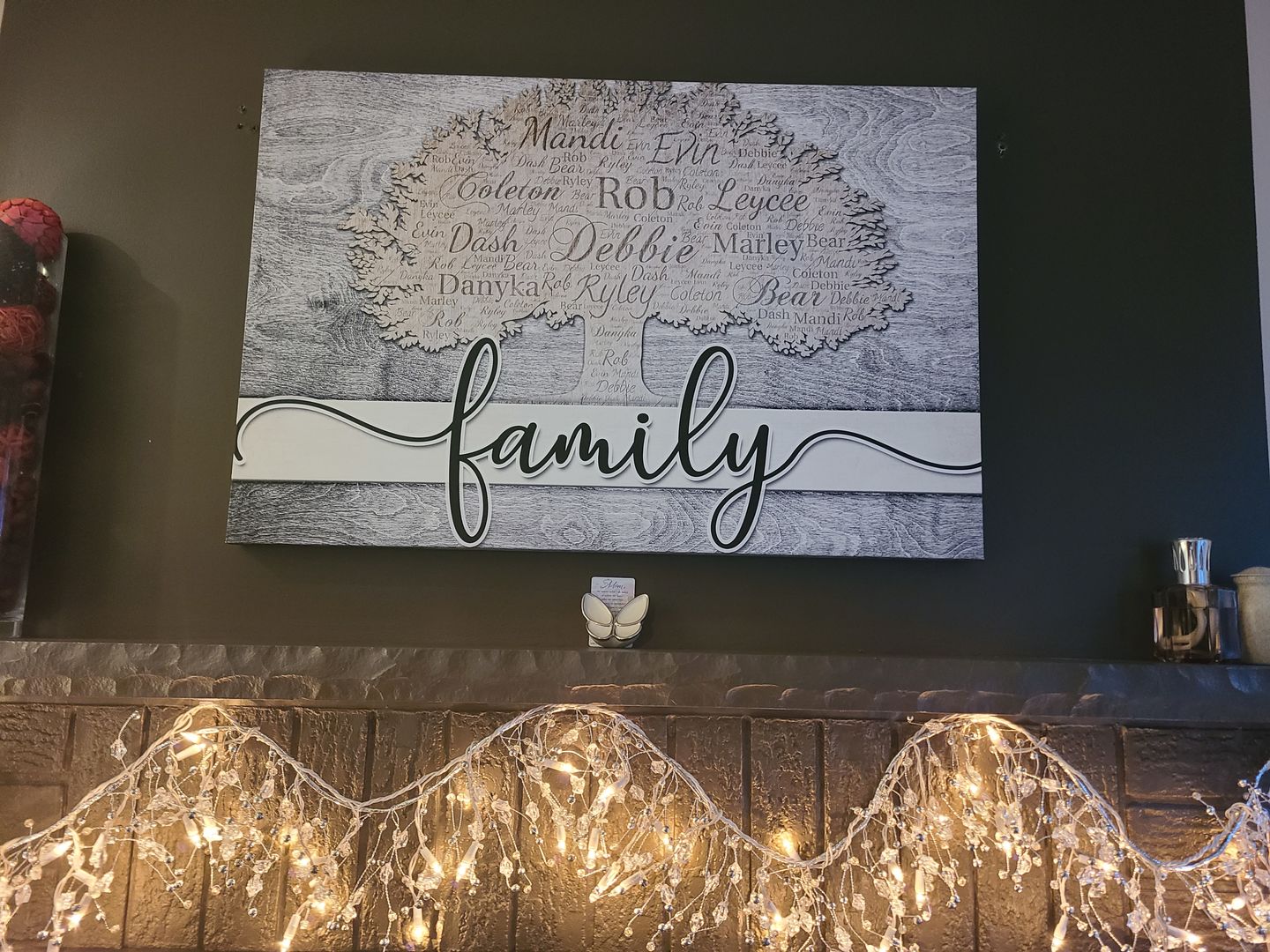 Customer photo review of Personalized "This Is Us" With Names on Background Premium Canvas