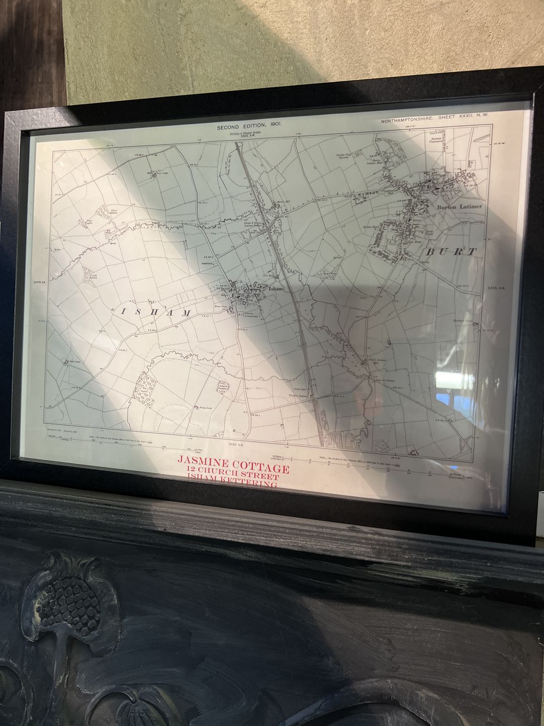 Customer photo review of Personalised Old Map (UK) - Make Your Own 1800s and 1900s Ordnance Survey Postcode Map