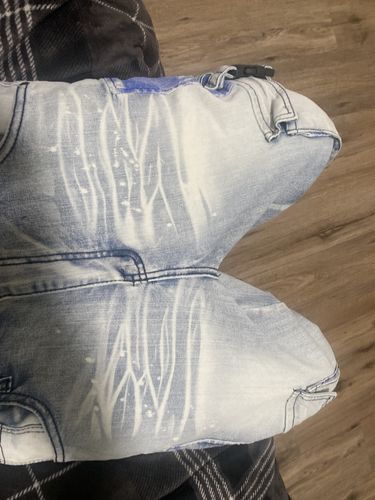 Customer photo review of Tie Dye Strap Cargo Denim (Blue-Royal)