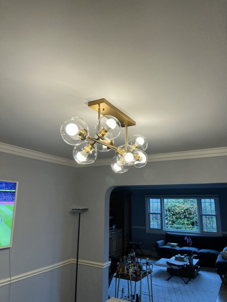 Customer photo review of Modern Mid-Century Globe Kitchen Island Pendant Light