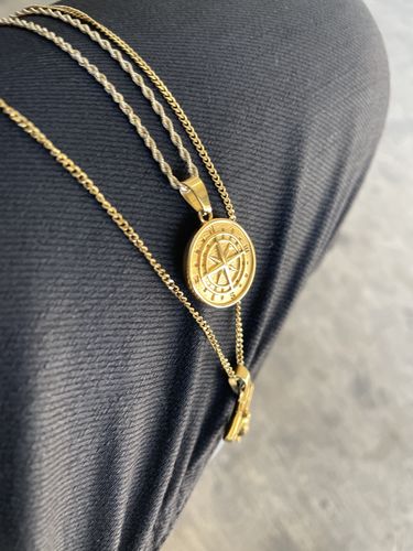 Customer photo review of Compass Pendant (Gold)