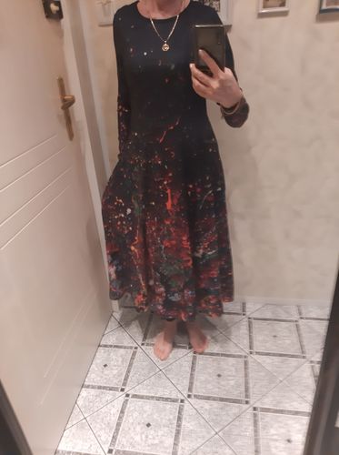 Customer photo review of Sukienka midi z nadrukiem ombre i długimi rękawami