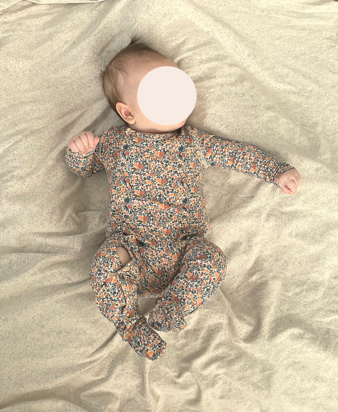 Customer photo review of The Printed Snap Romper - Autumn Floral