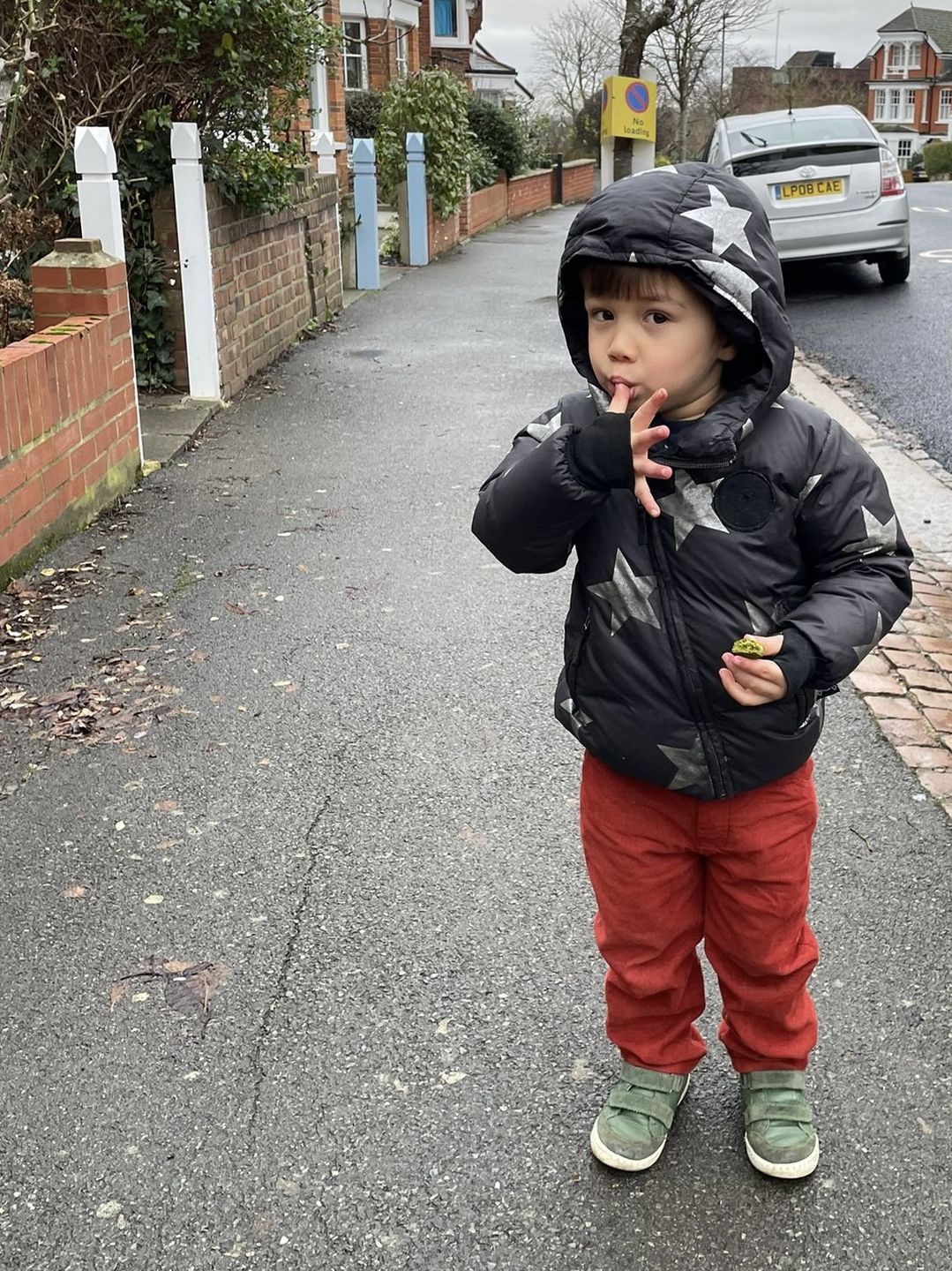 Customer photo review of Burnt Ochre Corduroy Adventure Jeans