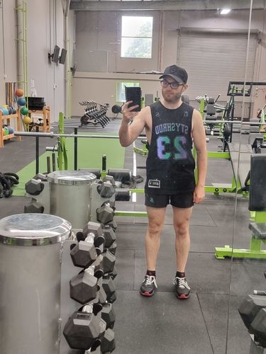 Customer photo review of Trip Reflective - Baller - Muscle Tank top