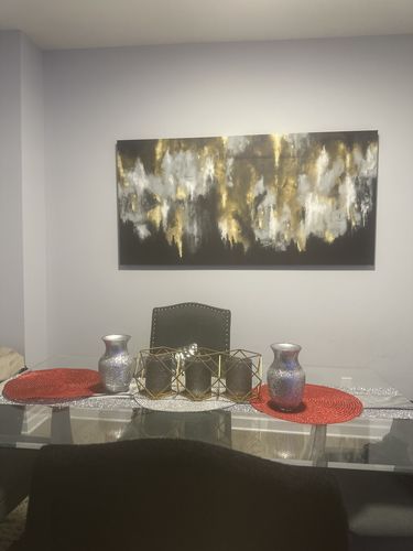 Customer photo review of 'Abstract Gold' Framed Canvas