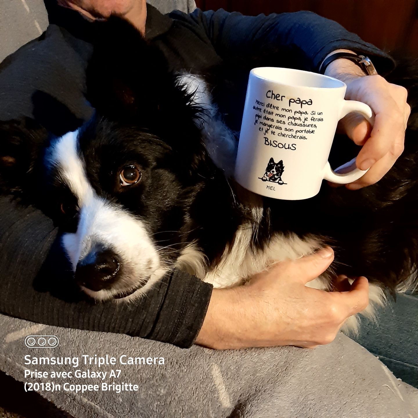 Customer photo review of Cher papa (chien) - Mug personnalisé
