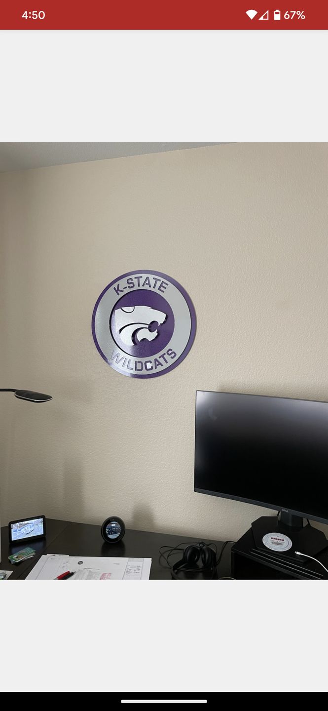 Customer photo review of Kansas State Wildcats 3D Roundel Vintage Metal Wall Art