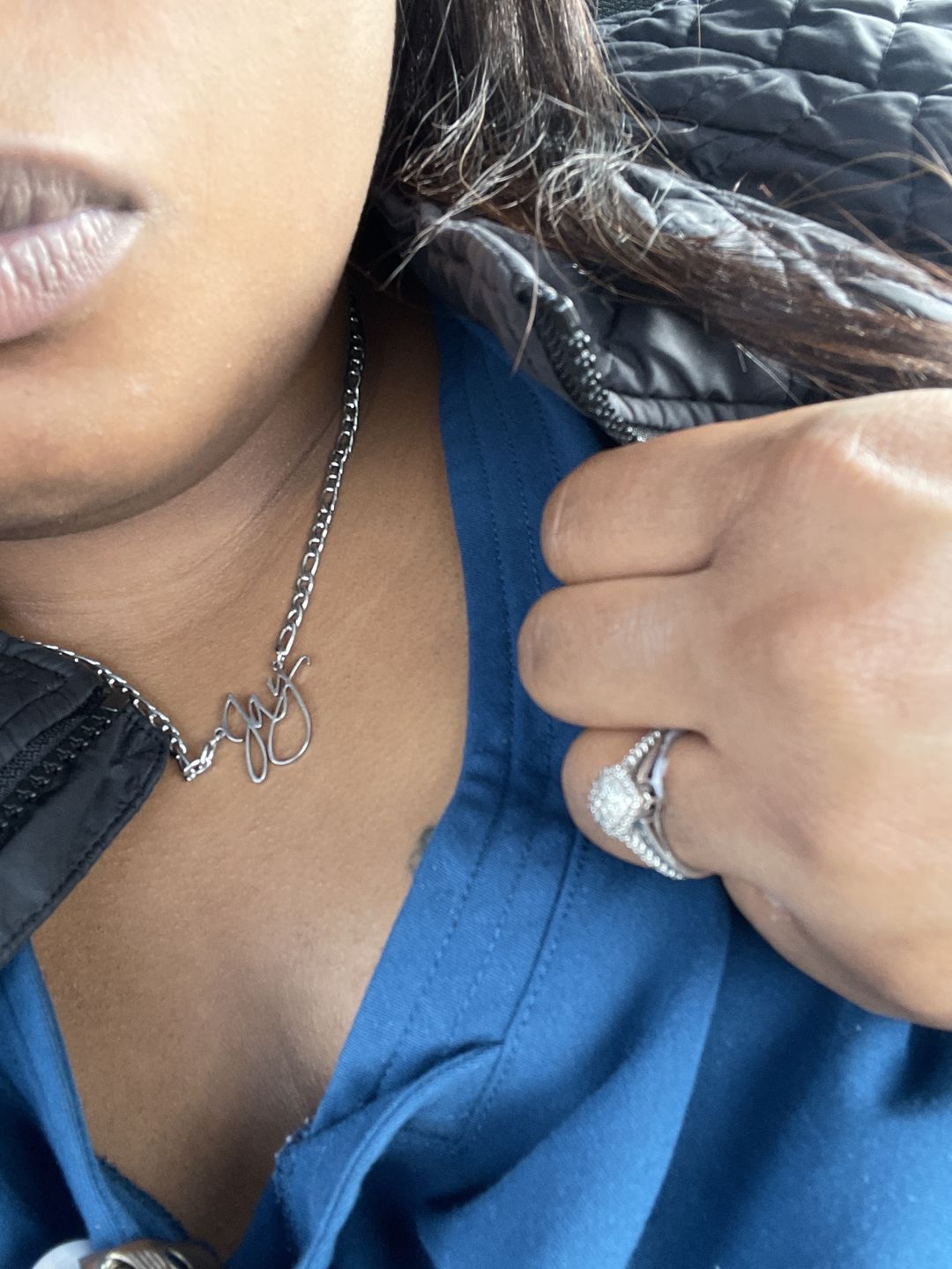 Customer photo review of Script Name Necklace
