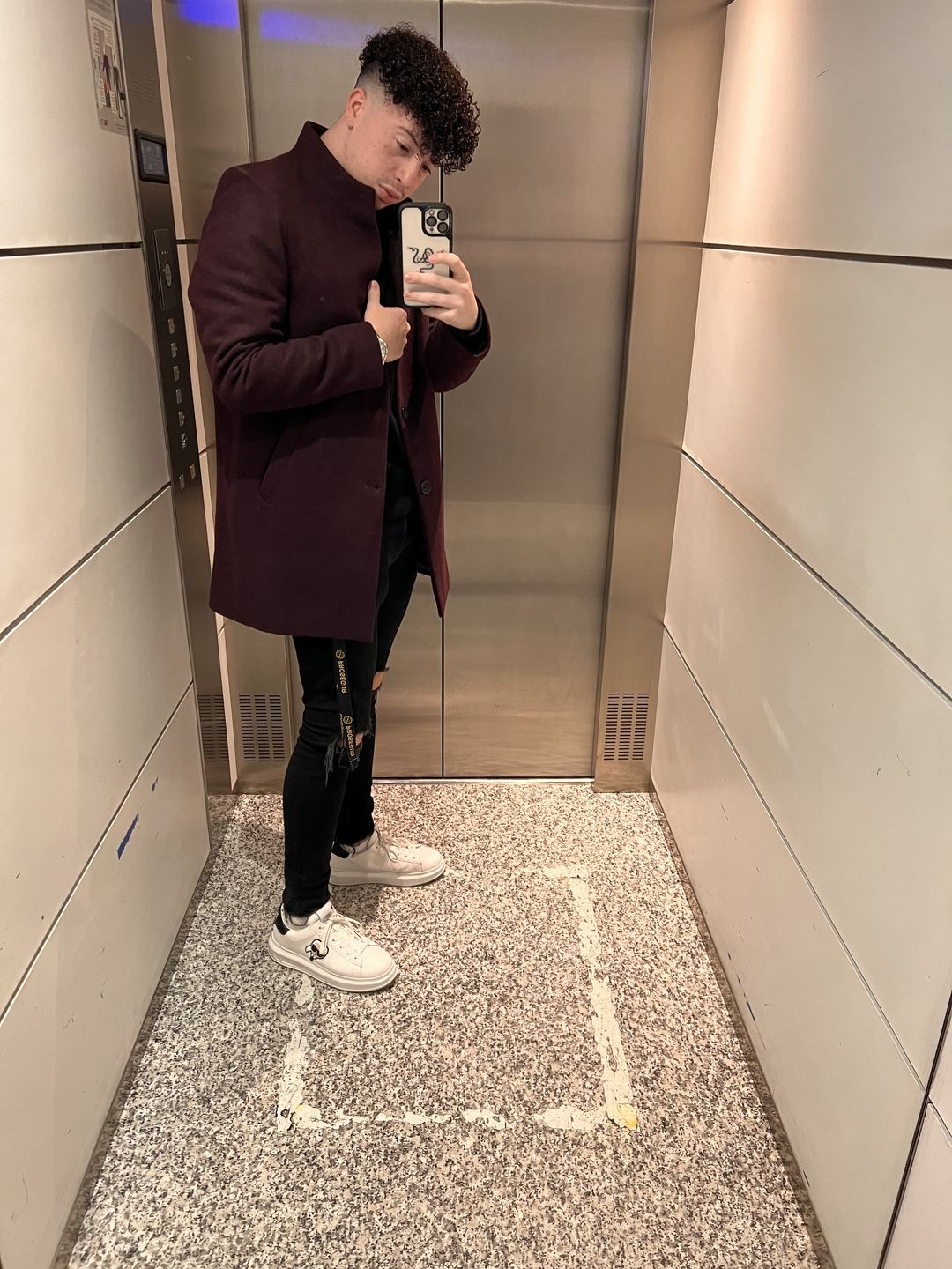 Customer photo review of Funnel Neck Woolen Overcoat