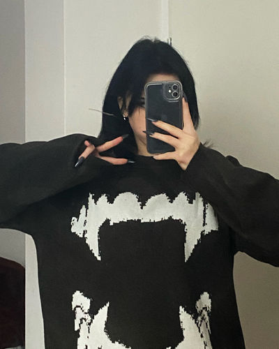 Customer photo review of Vampire Teeth Oversized Sweater