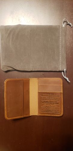 Customer photo review of Dad To Son -You Will Never Lose- Leather Bifold Wallet