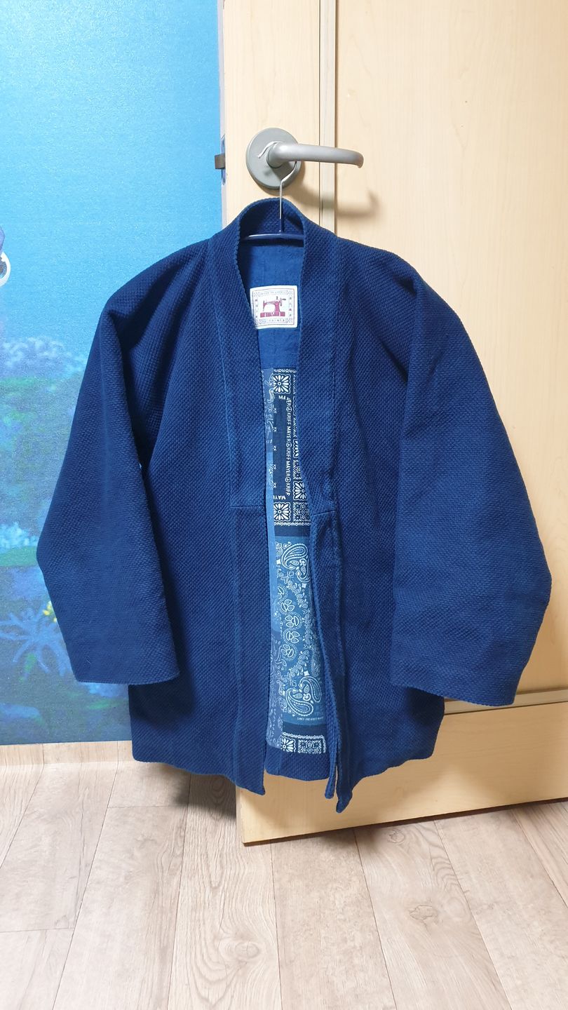 Customer photo review of 裏バンダナ柄　植物藍染刺し子半纏
