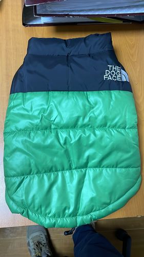 Customer photo review of Piumino "The Dog Face" Verde Personalizzabile con nome