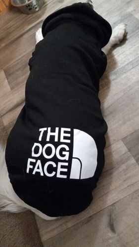 Customer photo review of Felpa "The Dog Face" Nera Personalizzabile con nome