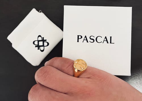 Customer photo review of Libra Small Signet Ring