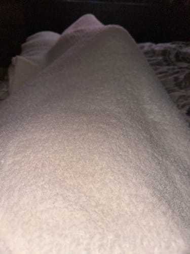 Customer photo review of Blush Pink Gingham Extended Throw