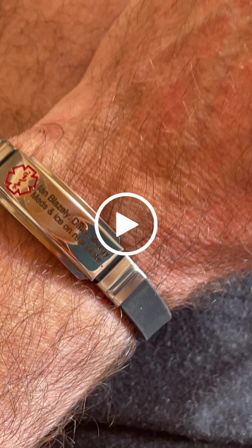 Customer video review of Personalised Black Silicone Medical Alert ID Bracelet
