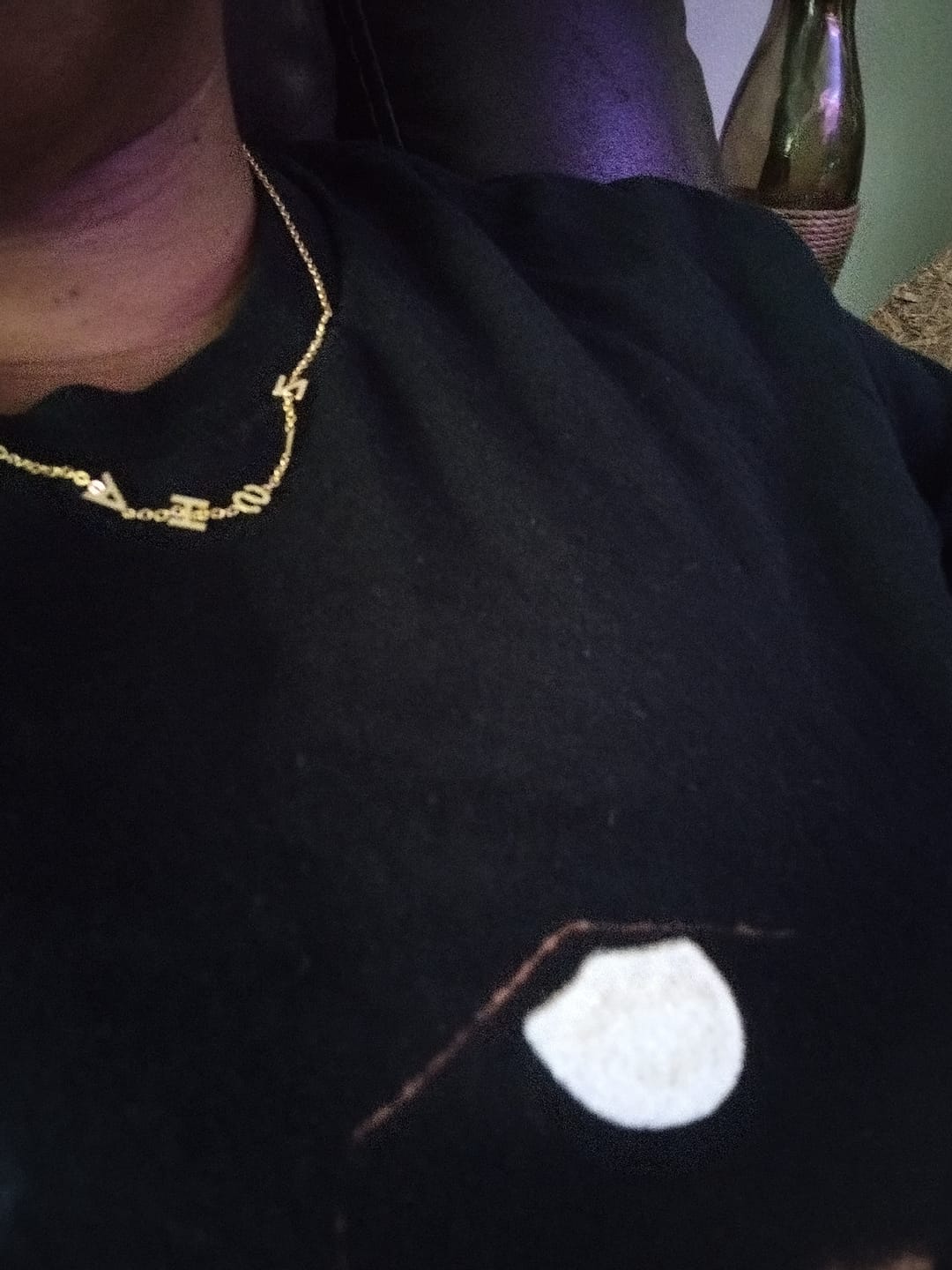 Customer photo review of Sideways Initials Necklace