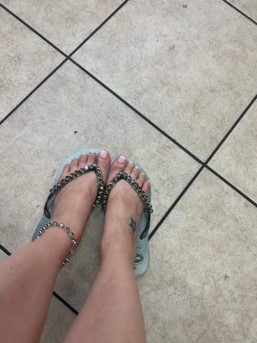 Customer photo review of Glitter Glow Flip Flops