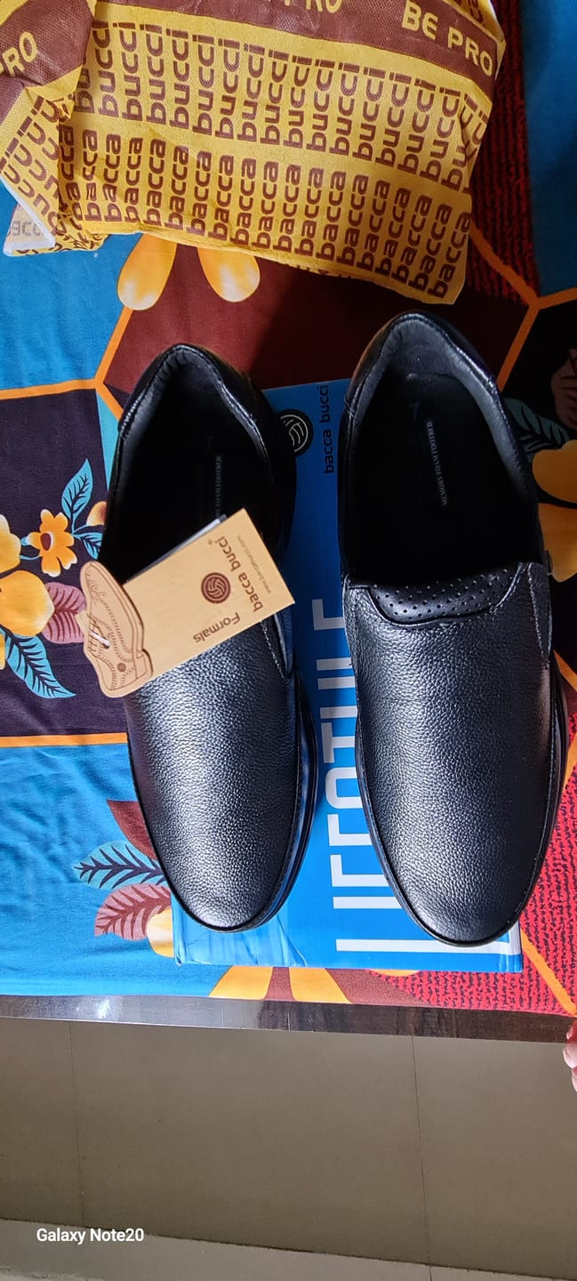 Customer photo review of Bacca Bucci Leather Office Slip-ons Formal Shoes | UK- 06 to 14