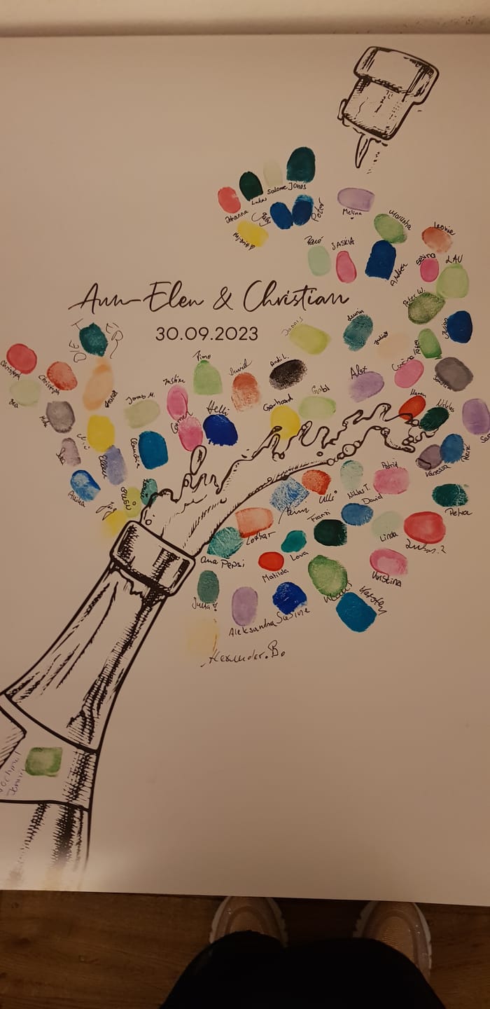 Customer photo review of Fingerabdruck-Poster Champagner personalisiert