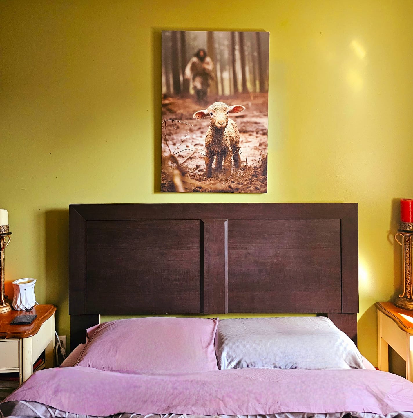 Customer photo review of Jesus Lamb of God, Jesus Running After Lamb, Wall Art Canvas