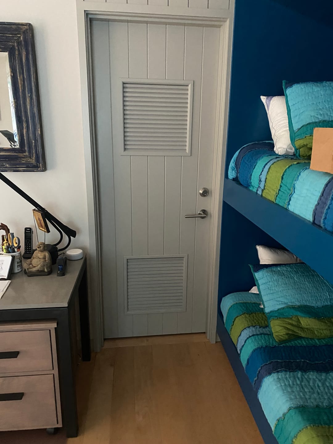 Customer photo review of Chevron Basswood Door Louver Kit
