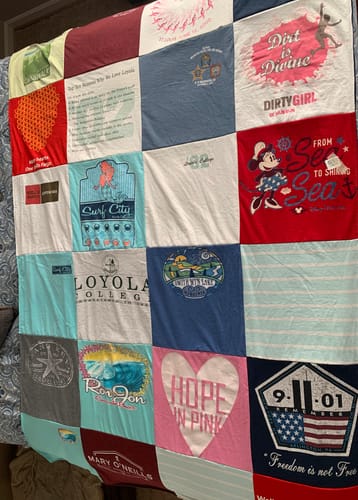 T-shirt quilt from loyola college by Linda from VA