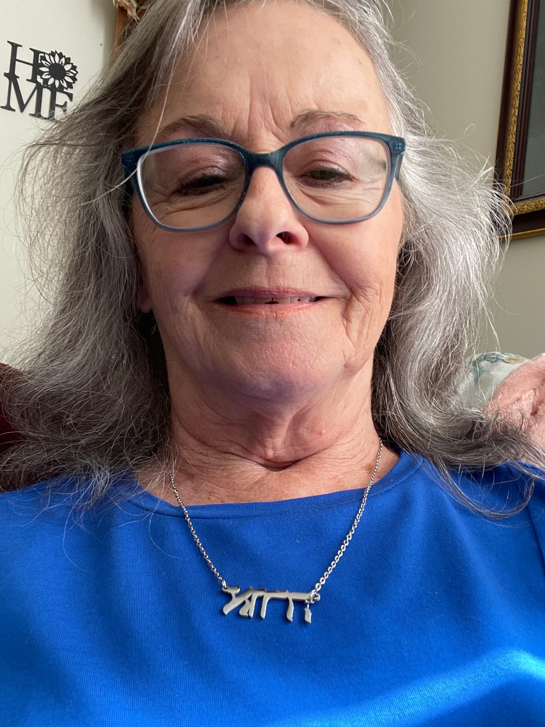 Customer photo review of Hebrew Name Necklace