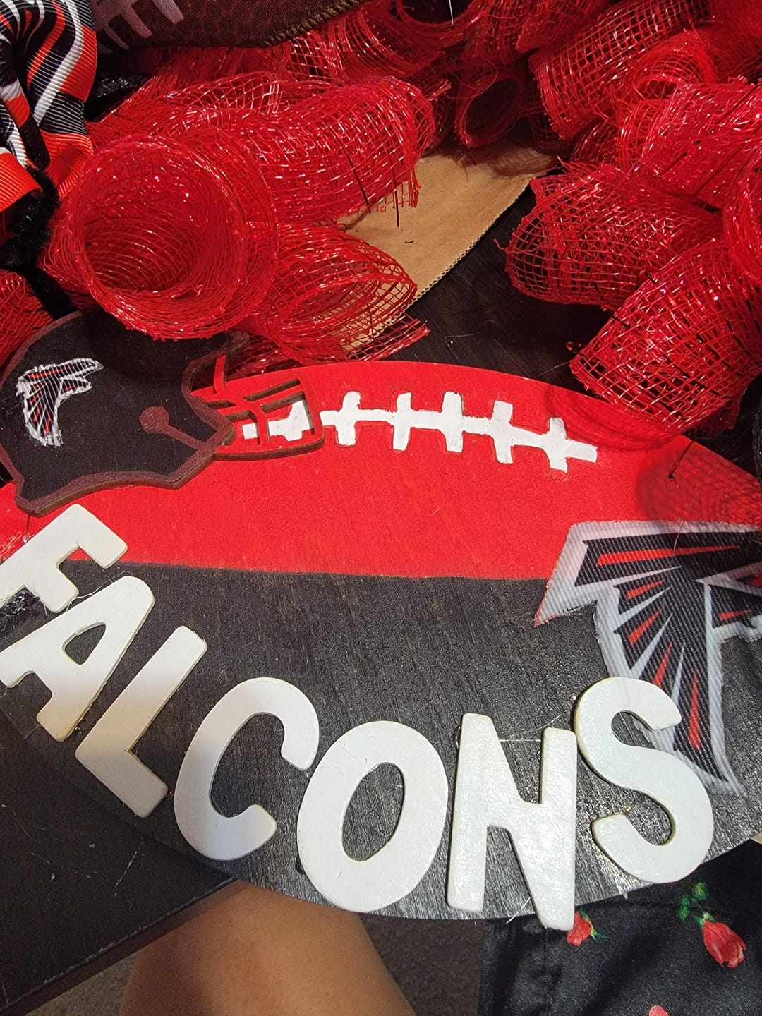 Customer photo review of Unfinished Wood Football Helmet Shape - NFL DIY Helmet - Craft - up to 24"