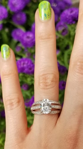 Customer photo review of Solitaire 1.8ct Oval CZ Ring in Sterling Silver