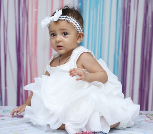 Customer photo review of Baptism Dresses Baby Girl Princess Dress Summer White Puffy Girl Dress Christening Dress
