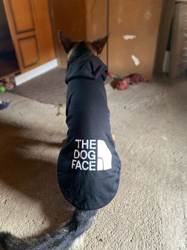 Customer photo review of Felpa "The Dog Face" Nera Personalizzabile con nome