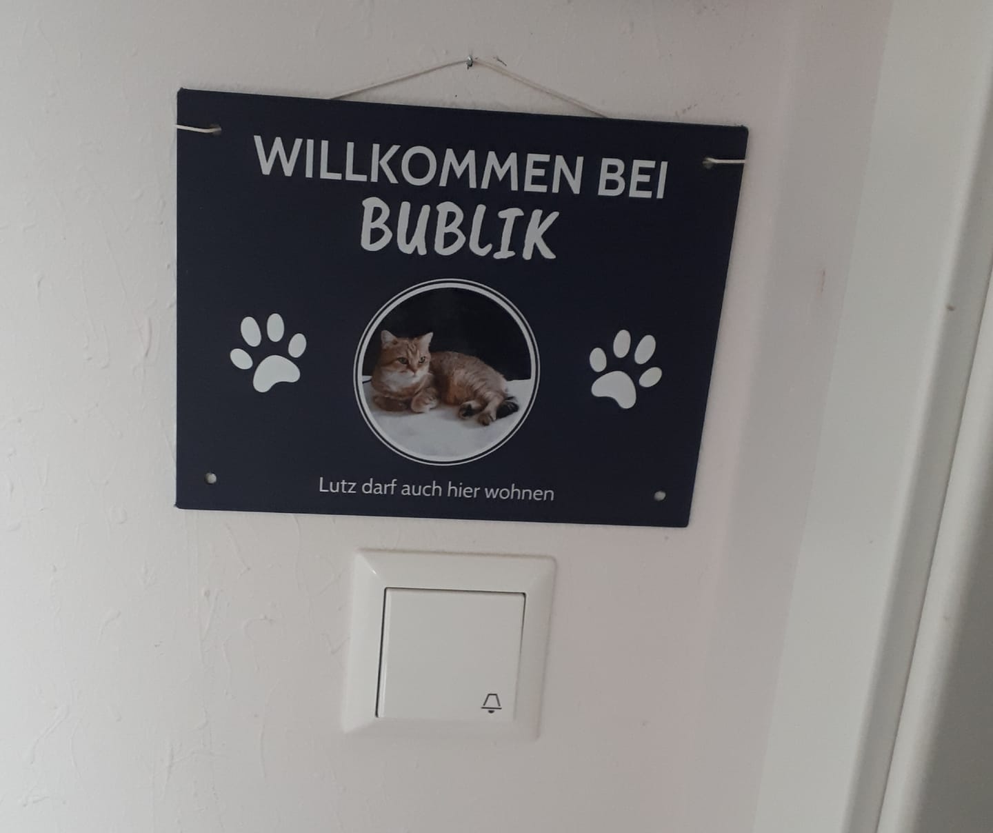 Customer photo review of Spähende Haustiere - Individuelles Türschild