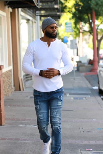 Customer photo review of Zip Shredded Denim (Blue)