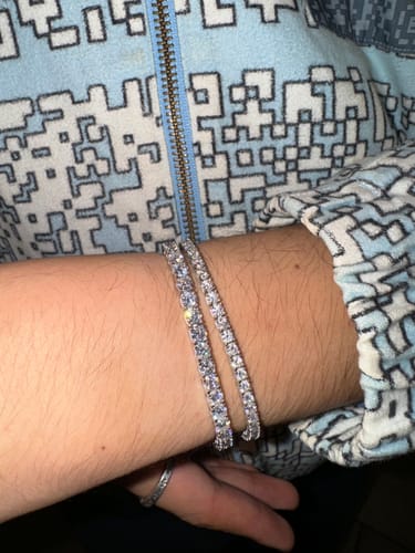 Customer photo review of 3MM Moissanite Tennis Bracelet 14K White Gold
