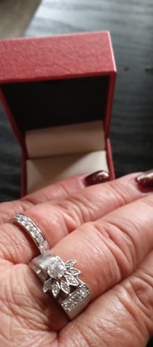 Customer photo review of Channel Princess CZ Eternity Ring in Sterling Silver