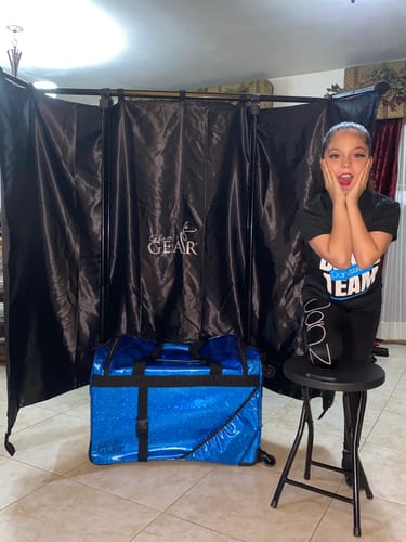 Customer photo review of Glam'r Gear® Mobile Changing Station™ Dance Duffel Bag with Built-In uHide® Rack
