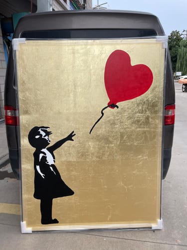 Customer photo review of Balloon Girl (Gold) Canvas Art