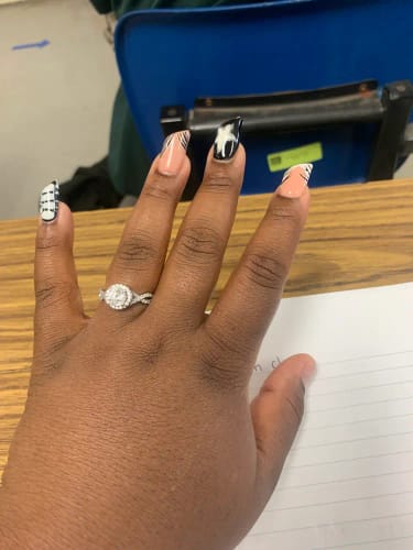 Customer photo review of 【#402】925 Sterling Silver 1.5-ct Moissanite Rings