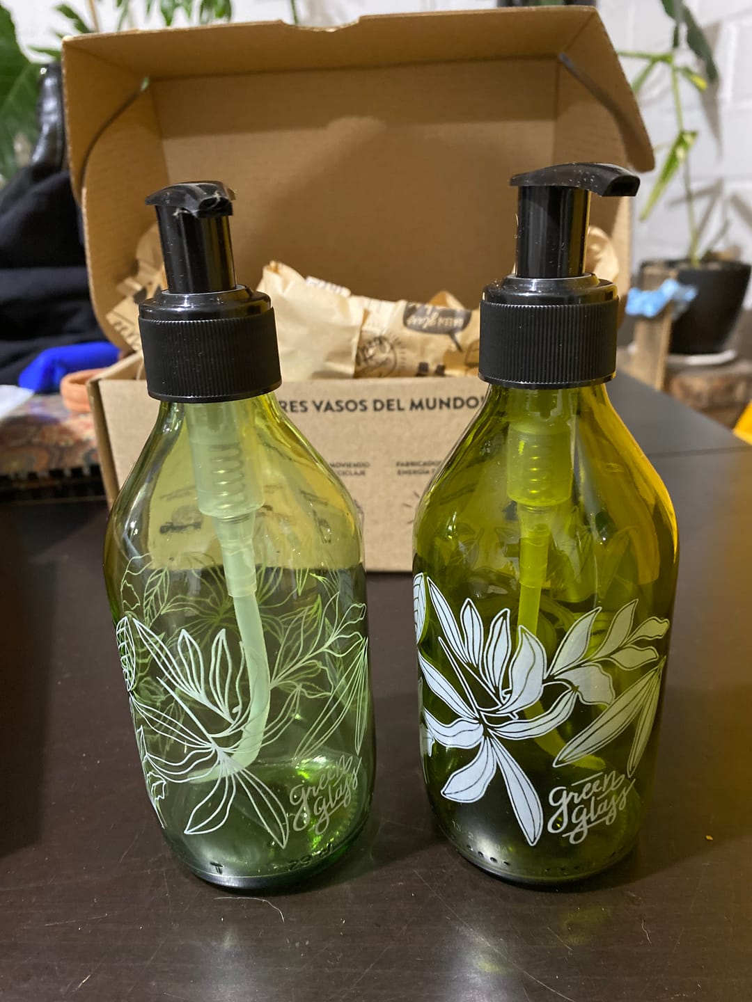 Customer photo review of Dispensadores Bomba Florales Verdes (2 Unidades)