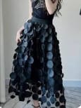 Customer photo review of Elegant Black Dot Patchwork Tulle Skirt Fall