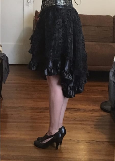 Customer photo review of Short steampunk skirt