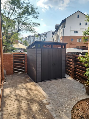 Customer photo review of Cortina 7x7ft Shed