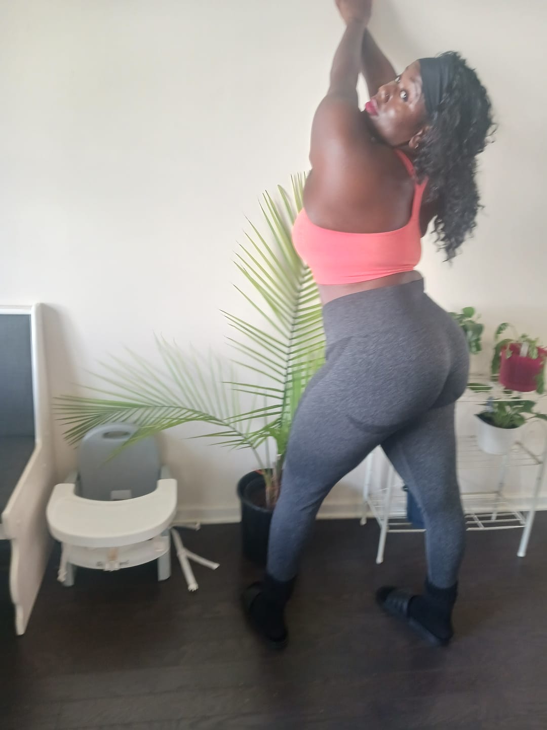 Customer photo review of Seamless Y-Back Sports Bra, Orange Sorbet *FINAL SALE*